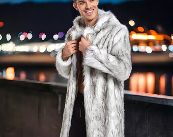 Ryan Gosling White Faux Fur Coat- Ken Costume, Margot Robbie, Barbei, Ken Outfit, Couples Costume, For Him; Perfect For Halloween/Parties