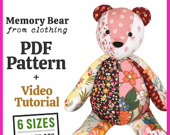 Memory Bear Pattern + Sewing Tutorial MEGA BUNDLE 6 sizes