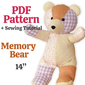 Teddy Bear pattern Memory bear pattern Memory bears sewing pattern bear pattern PDF Plush Sewing Keepsake bear pattern Stuffed Animal Toy