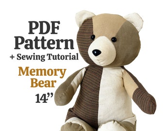 Memory bear pattern Teddy bear sewing pattern Memory bear sewing pattern Plushie sewing pattern Bear pattern Bear sewing pattern Teddy bear