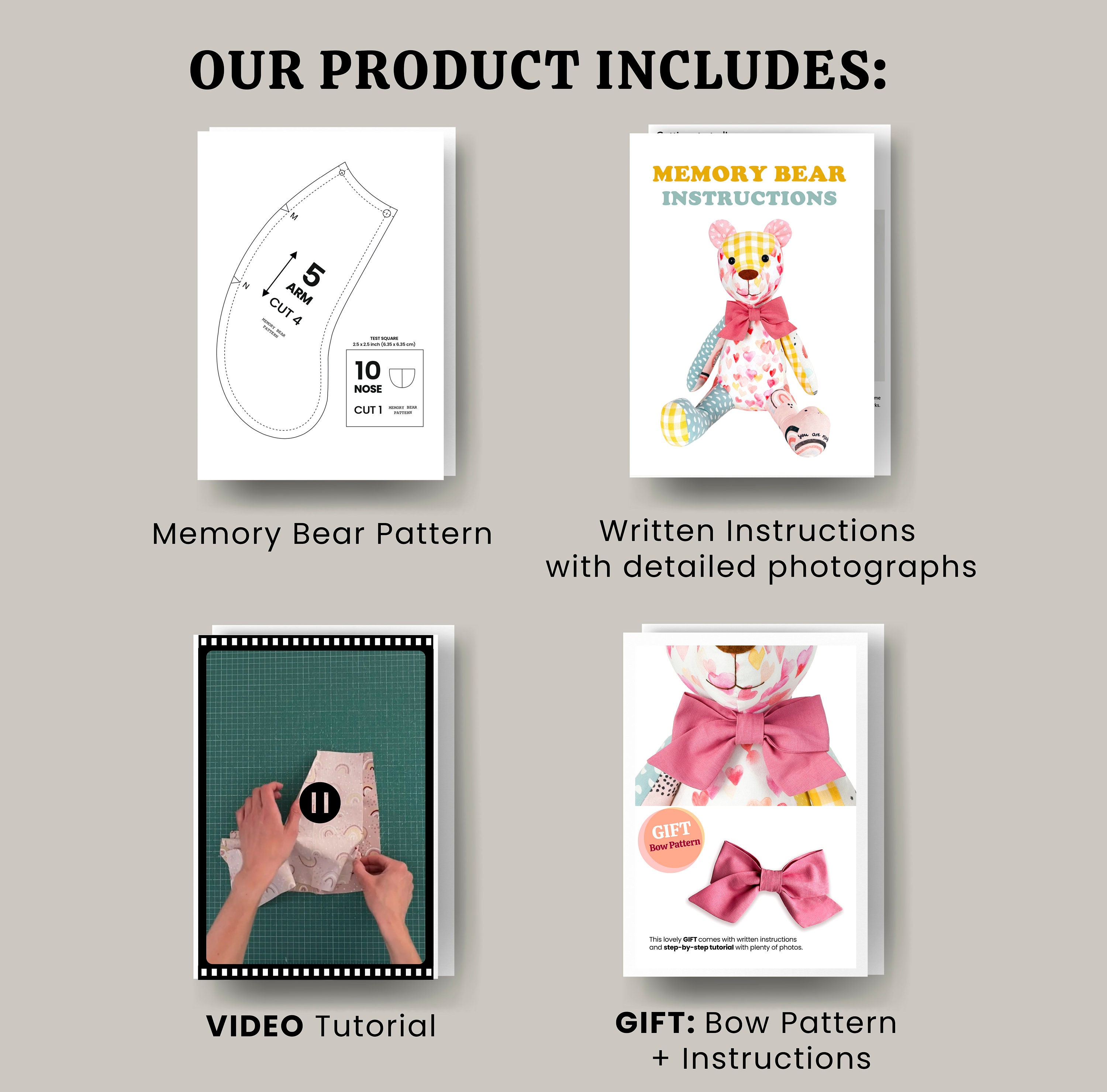 Memory Bear Sewing Pattern With Video Tutorial (PDF Pattern) - Etsy