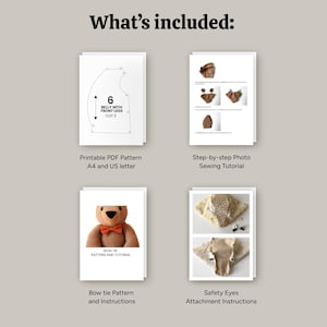 Memory Bear Sewing Pattern: Keepsake Teddy Bear with Bowtie (PDF Pattern) image 4