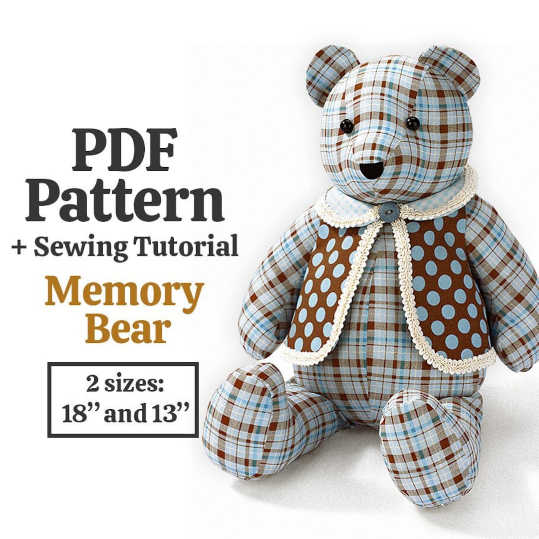 Simplicity A2115 Pattern Memory Bear Pattern Plush Sewing - Etsy