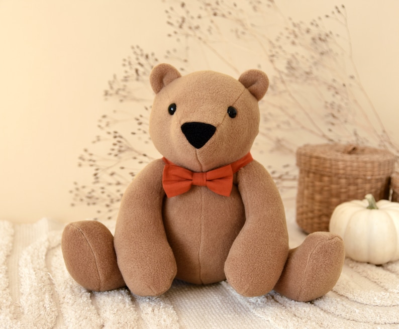 Sitting plush memory bear