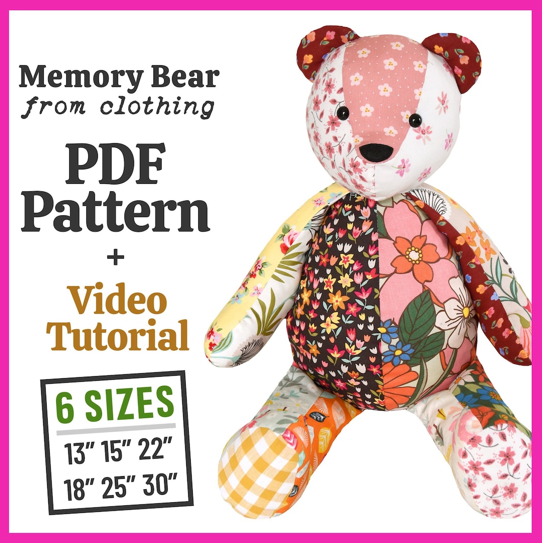 Memory Bear Pattern Sewing Tutorial MEGA BUNDLE 6 Sizes - Etsy memory-bear-pattern-sewing-tutorial-mega-bundle-6-sizes-etsy