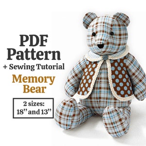 Simplicity A2115 Pattern Memory Bear Pattern Plush Sewing Pattern ...