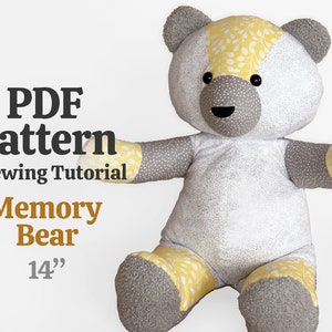 Padrão de urso de pelúcia Padrão de urso de memória Padrão de costura de ursos de memória Padrão de urso PDF Padrão de costura Padrão de urso de lembrança Padrão de brinquedo de pelúcia
