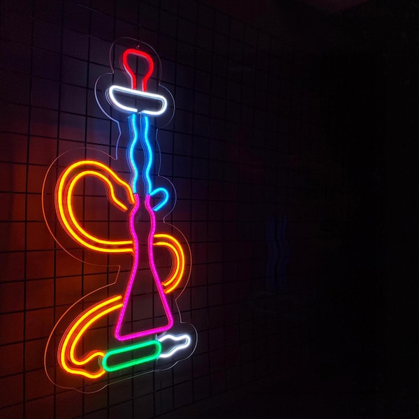 Shisha Neon Led-Schild, Shisha Neon Led-Schild, bunte Neon-Schild, Cafe Neon-Schild, Restaurant Neon Decor, Cafe Dekoration, Nargile Neon-Schild