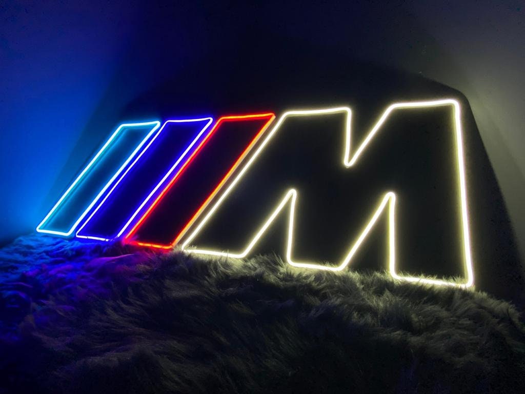 BMW BADGE LED ILLUMINATED WALL LIGHT SIGN GARAGE AUTOMOBILIA M POWER M3 M4