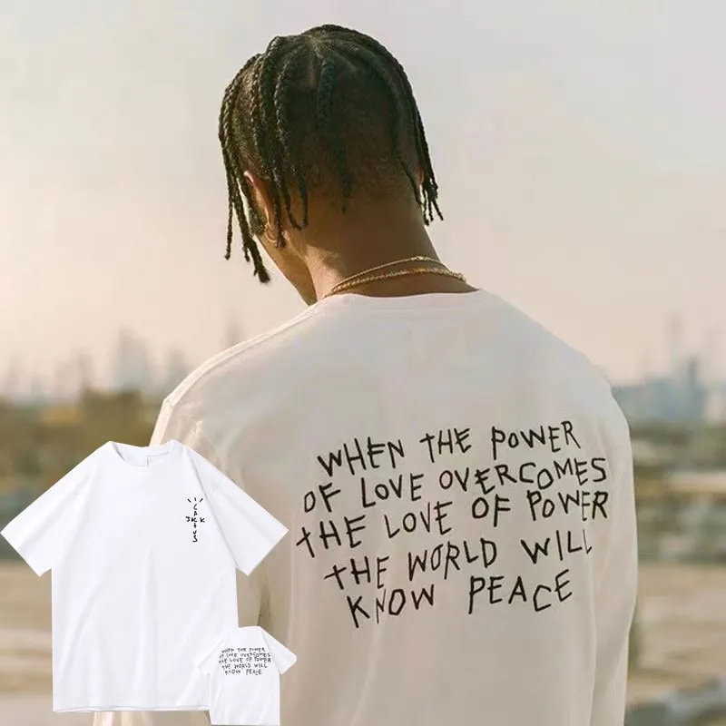 Travis scott printed t cheap shirt