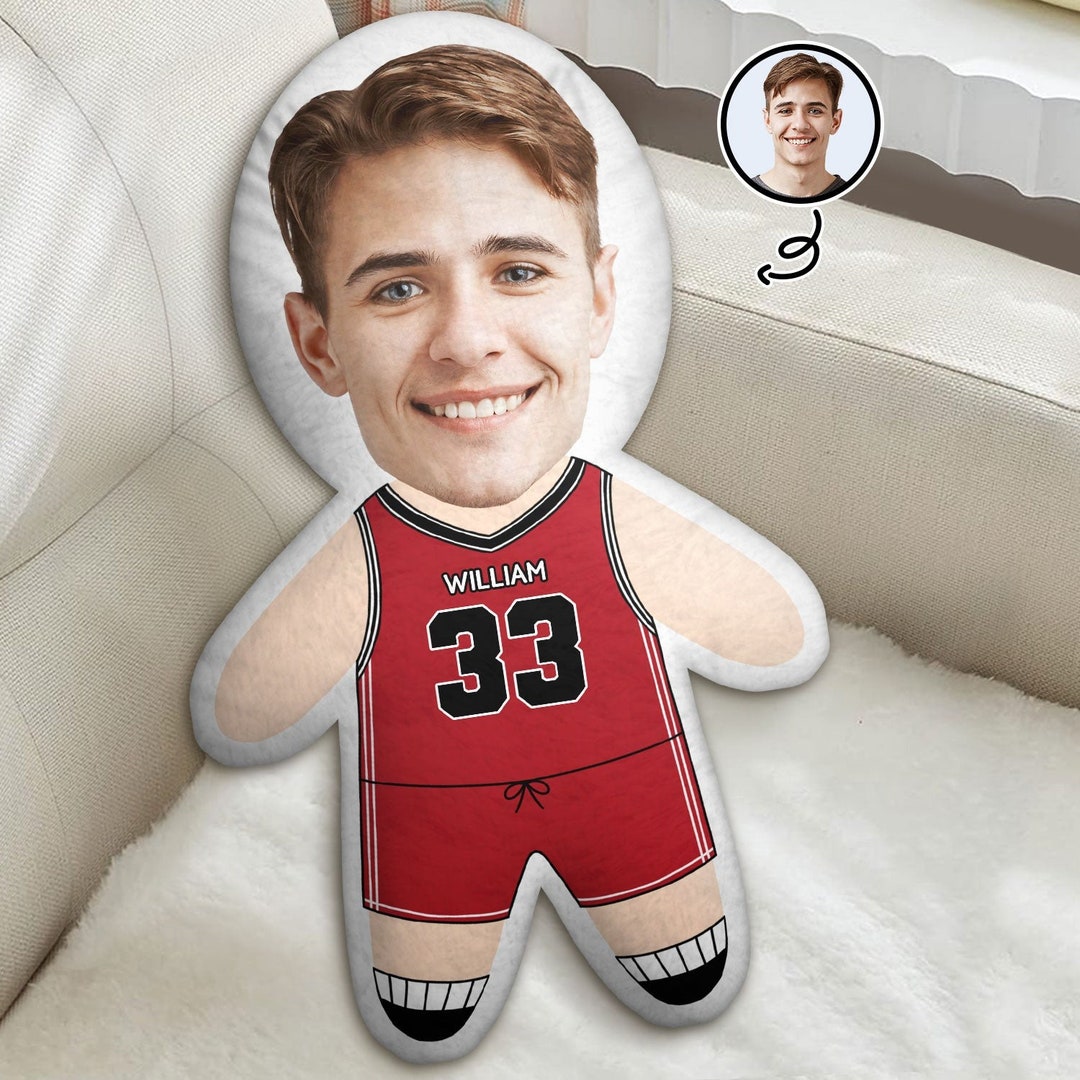 Custom Photo Face Pillow, Basketball Personalized Custom Shape Pillow, Gift for Basketball Lover