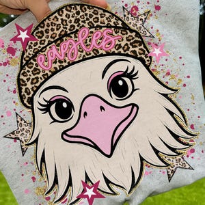 Preppy Mascot PNG, Preppy Eagles png, Football Mascot Shirt Design, Team Spirit Sublimation, Eagles png, Girly Mascot, Leopard Football png