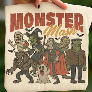 Vintage Halloween Monsters PNG, Halloween Horror Monsters Funny & Humorous Friends png, Retro Halloween, Monsters png, Halloween Shirt png
