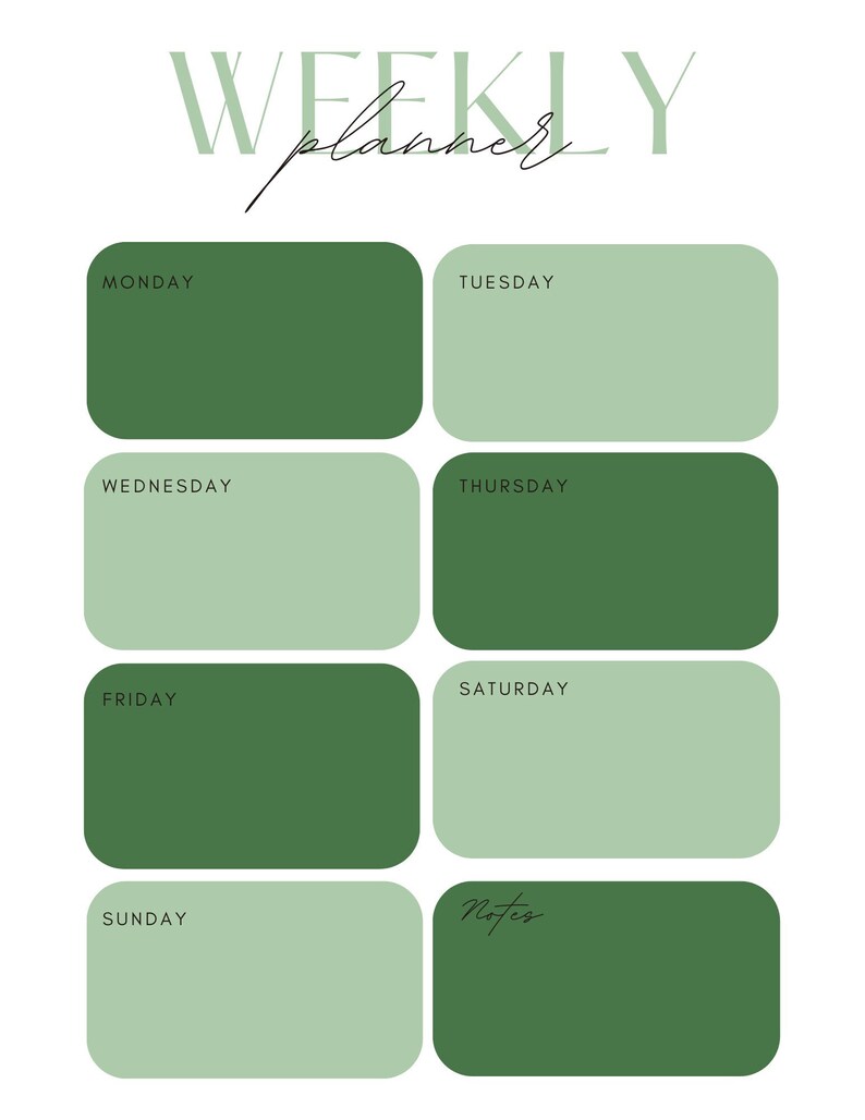 Weekly Planner Etsy