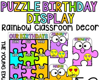 RAINBOW PUZZLE BIRTHDAY Display *Classroom Decor*