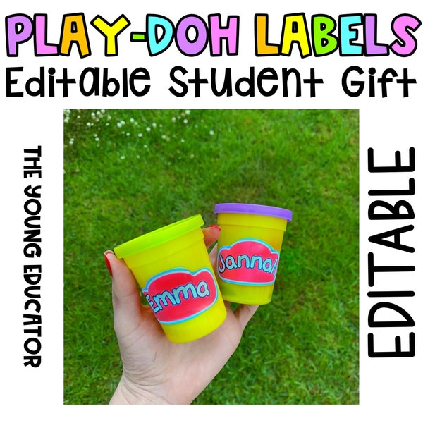 Etiquetas Play-doh editables - Regalo para estudiantes Navidad/Fin de año/Regreso a clases