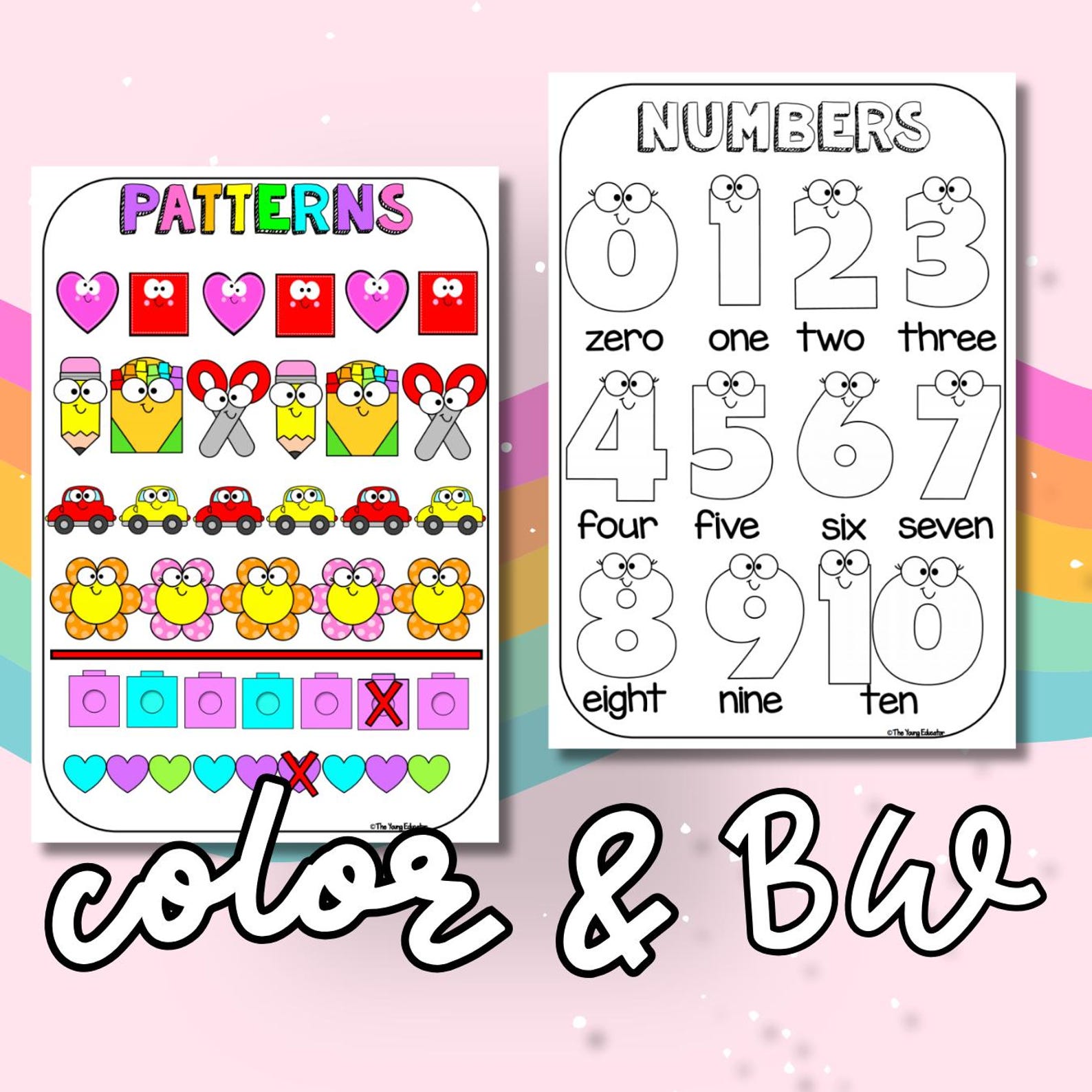 Preppy Math Charts Maths Posters - Kindergarten/foundation/prep - Mathematics Posters Pack ...