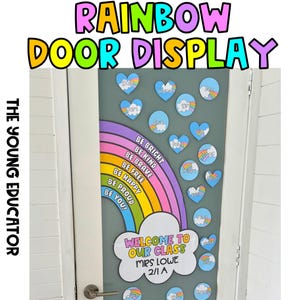 Rainbow Classroom Door Display - Word Of Affirmation!
