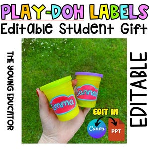 Etichette modificabili Play-doh - Regalo per studenti Natale/Fine anno/Ritorno a scuola