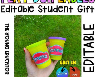 Editable Play-doh Labels - Student Gift Christmas/End Of Year/Back to School