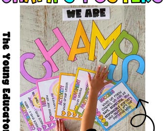 CHAMPS EDITABLE POSTERS | Classroom Rules Expectations