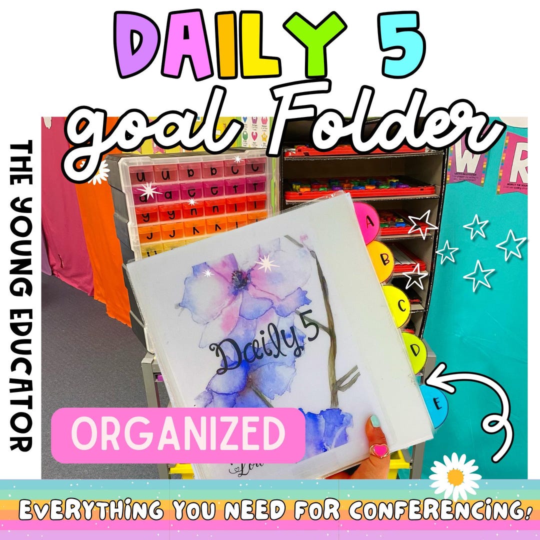 Daily 5 Folder Literacy Conference Planner for Student Goal Setting - Etsy