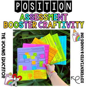 May include: A set of colourful classroom position cards with the text "My Position Classroom" printed on each card. The cards are held in a hand with a bracelet on the wrist.