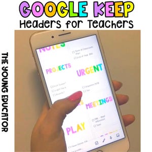 May include: A screenshot of a Google Keep note on a smartphone. The note has colorful headers for different categories, including "Projects", "Urgent", "Meetings", and "Play". Each category has a list of items with checkboxes.