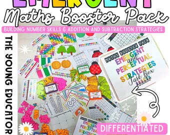 Emergent Strategies - 1/8 Maths Booster Pack | Number Sense Task Box | Addition & Subtraction Strategies | Whole Number | Kindergarten Math