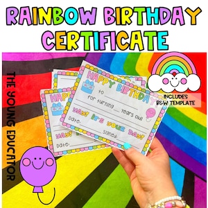 BIRTHDAY CERTIFICATE AWARD