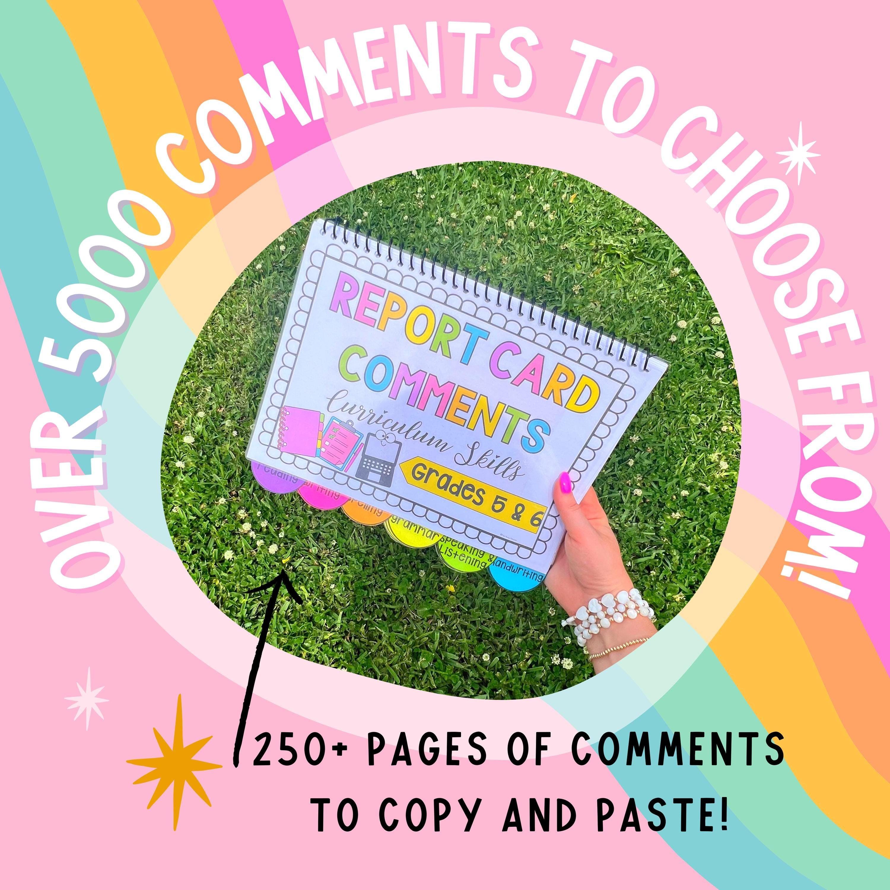 report card comments 5th grade Positive Report Card Comments Guide | PDF | Homework