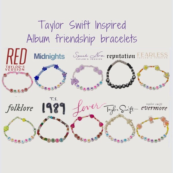 ¡Se envía rápido! Paquete de 5,10,15,20 sorpresa misteriosa Eras Tour Película Pulseras de la amistad / Pulsera del álbum Taylor Swift / Paquete personalizado