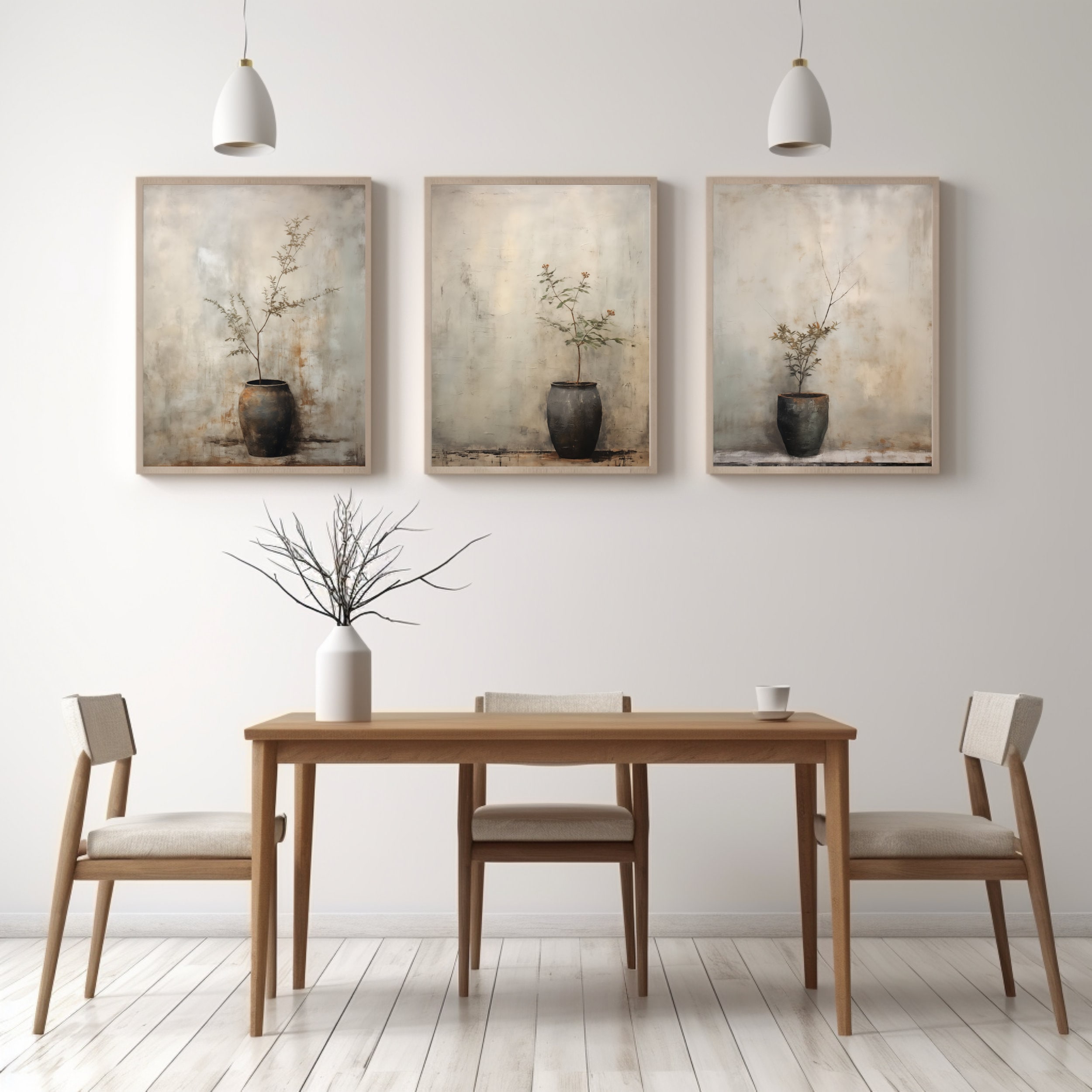 Set of 3 Japandi Wall Art Japandi Art Wabi Sabi Wall Art Japandi Wall ...