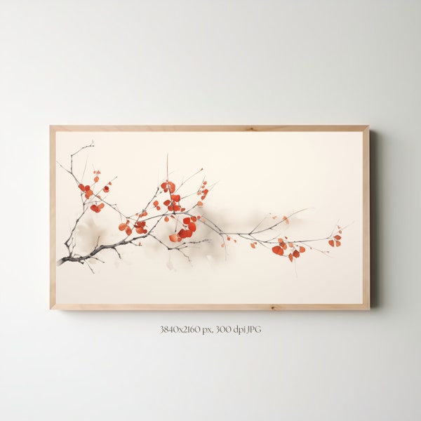 Samsung Frame TV Art | Winter Wabi sabi art | Japandi nature | Japanese TV Art | Abstract tv art | Holiday Tv Art | Japandi Winter