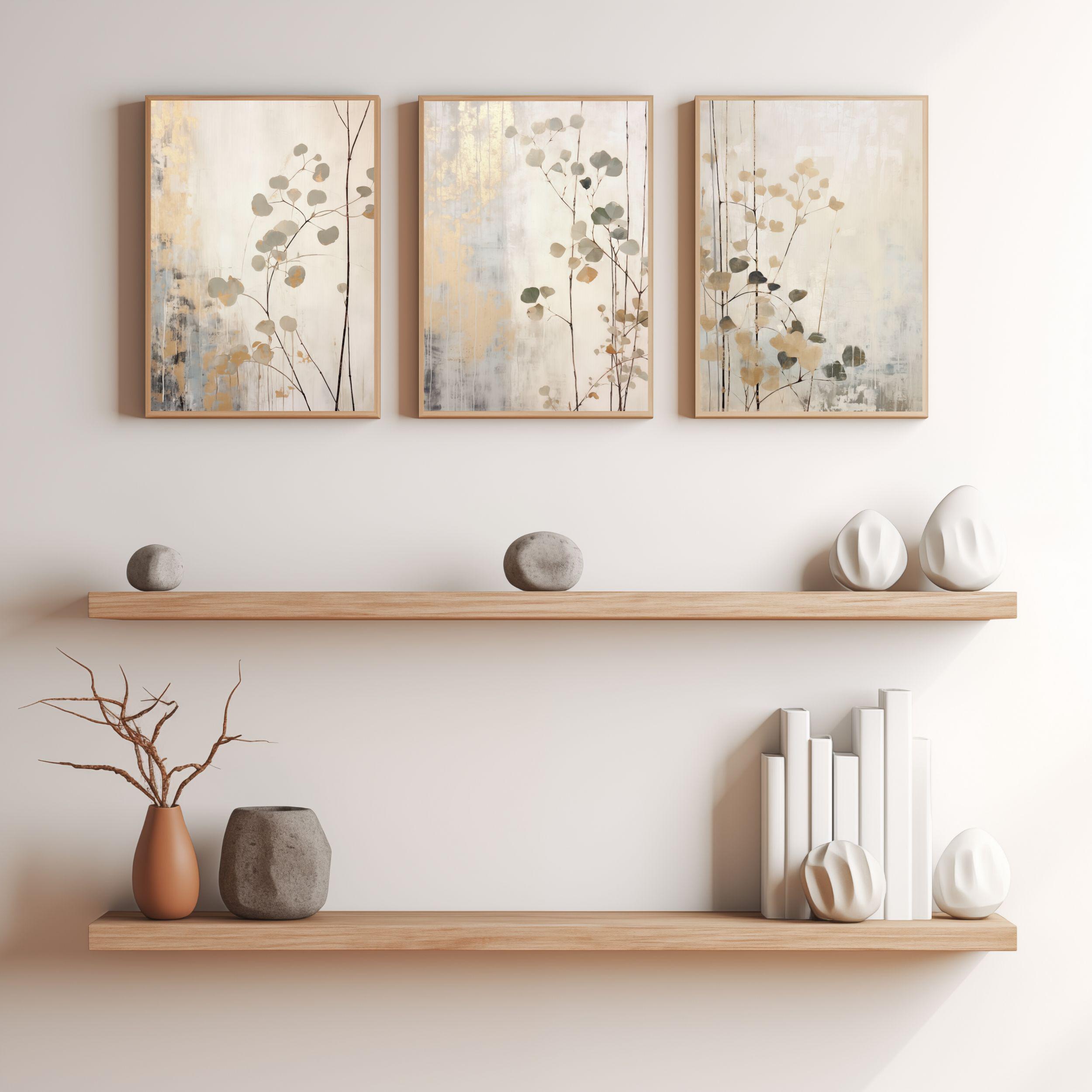 Set of 3 Japandi Wall Art | Japandi Art | Wabi Sabi Wall Art ...