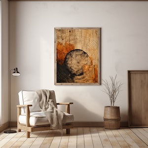 Wood rings Japandi wall art | Wabi Sabi wall art | Japandi wall decor  | Japandi print | Wabi sabi wall decor | Wood texture art