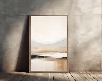 Japandi Abstract Wall Art: Earthy Neutral Wabi Sabi Decor (Digital Download)