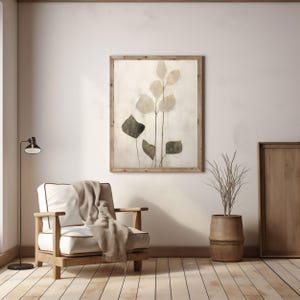 Japandi wall art Abstract minimalist herbs | Wabi sabi art | Wabi sabi neutral herbs| Instant download nature art | Minimalist nature