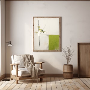 Japandi wall art Abstract summer green herb | Wabi sabi art | Wabi sabi soft green | Instant download nature art | Minimalist nature