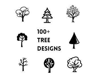 100+ tree silhouette designs Digital Download Vector Icons Pack | Print on Demand & Cricut Compatible | Commercial Use