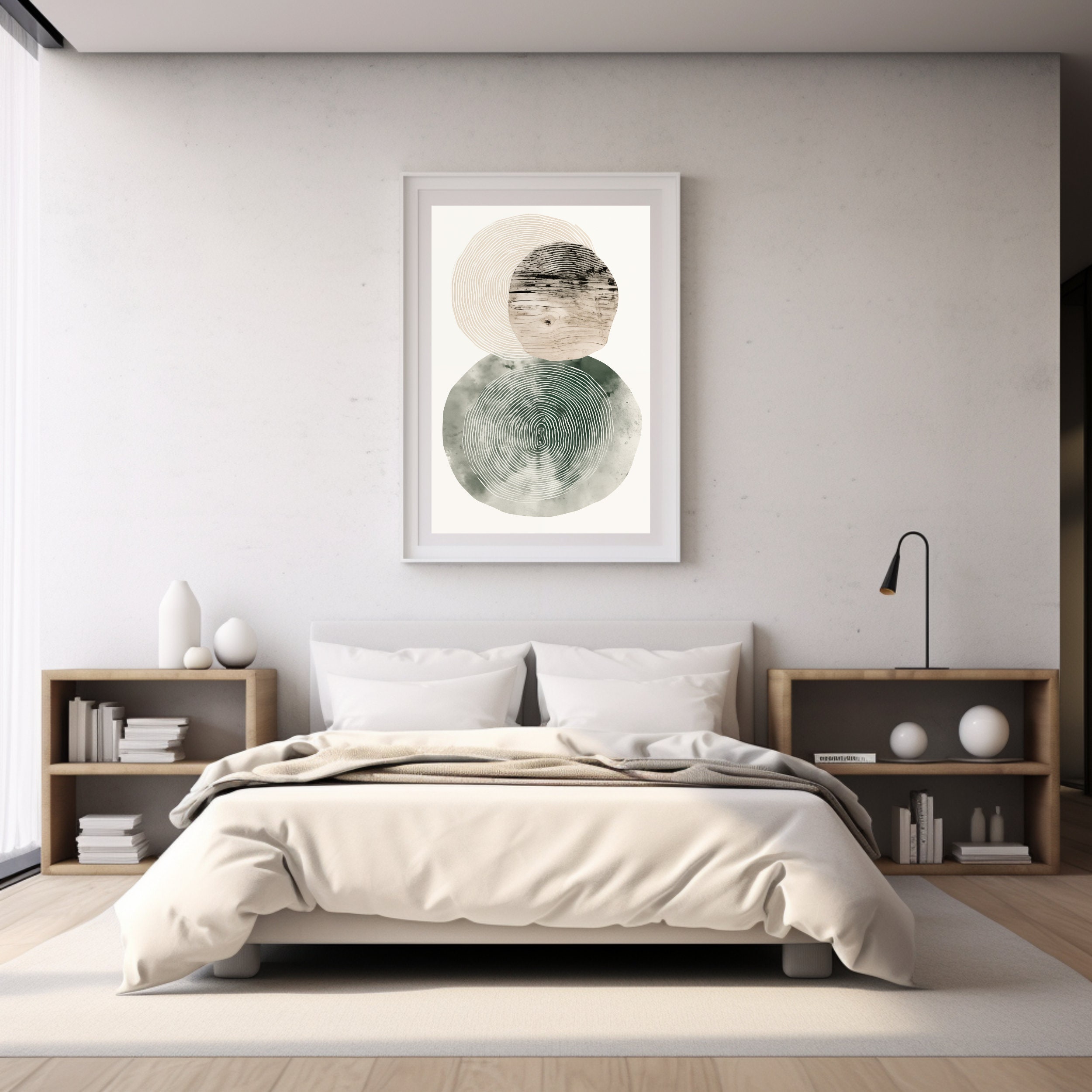 Japandi Wall Art Sage and Neutral Nature Wabi Sabi Art Abstract Nature ...
