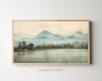 Arte para TV Samsung Frame: Paisaje de montaña brumoso japonés (Descarga digital)