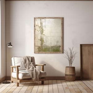 Japandi wall art Abstract sage neutral branch | Wabi sabi art | Wabi sabi neutral and sage | Instant download nature art | Minimalist nature