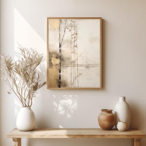 Japandi wall art Abstract wild bamboo | Wabi sabi art | Wabi sabi earthy orange | Instant download nature art | Minimalist nature