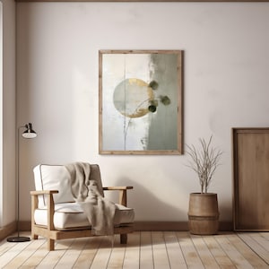 Japandi wall art Abstract sage geometric herbs | Wabi sabi art | Wabi sabi neutral herbs| Instant download nature art | Minimalist nature