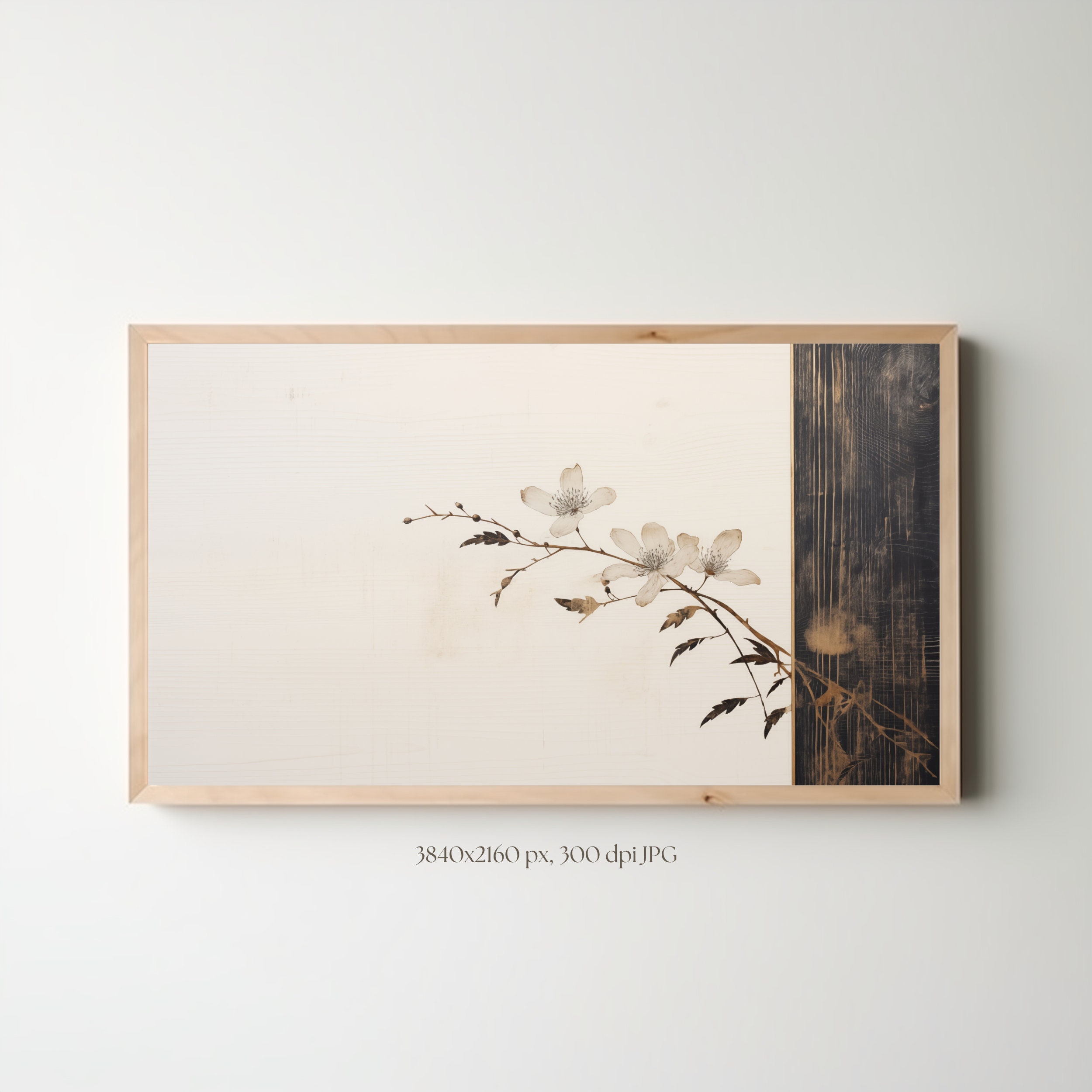 Samsung Frame TV Art | Spring Wabi sabi art | Spring japandi nature | Japanese nature tv art | Japandi nature | Abstract tv art