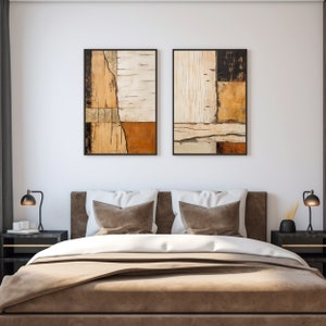 Set of 2 Japandi wall art | Japandi art | Wabi Sabi wall art | Japandi wall decor  | Japandi print | Wabi sabi wall decor | Wood texture art
