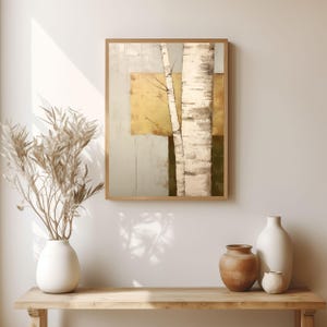 Japandi wall art Rustic neutral tree | Wabi sabi art | Herbal art | Abstract nature art print | Instant download | Japanese style art print