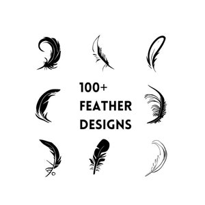 100+ minimalistische Feder-Symbole | Vektor-Designs-Pack | Print on Demand & Cricut Kompatibel | Sublimationsentwürfe für kommerzielle Nutzung
