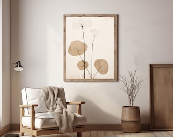 Japandi wall art Blossom | Wabi sabi art | Herbal art | Abstract nature art print | Instant download print | Japanese style art print